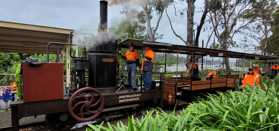 Historic steam locomotive at Maryborough